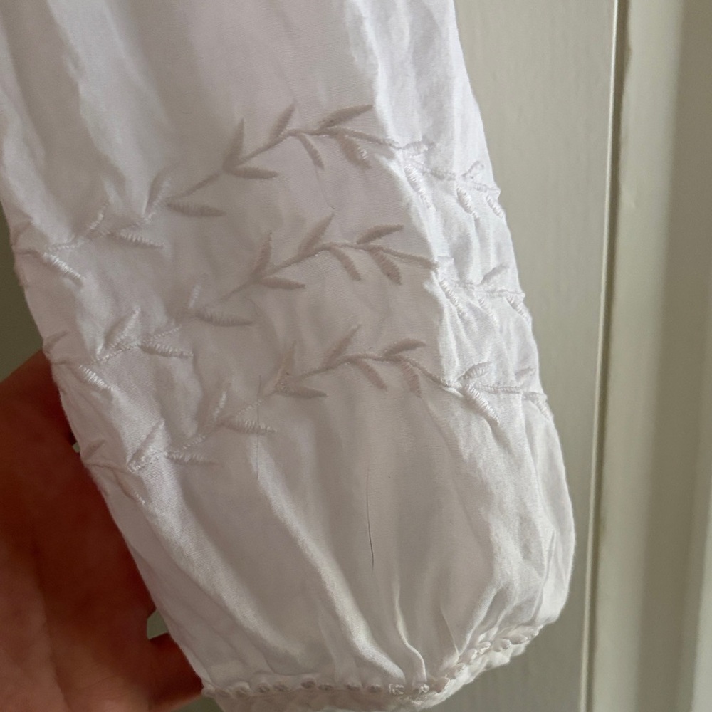 White Ruffle Sleeve Mini Dress Cottage Core - Picture 5 of 7
